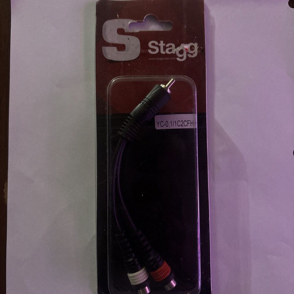 Stagg YC-0.1/1C2CFH 10cm Audio Y Adapter 1 Male RCA to 2 Female RCA